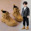 Boys' Short Boots Fashion Casual Children's Single Boots Autumn and Winter New British Style Older Children's Small Boys Cotton Boots