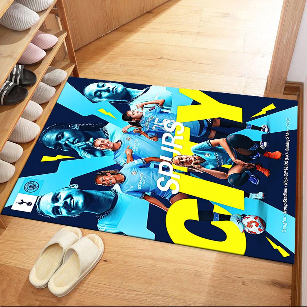 Manchester City Floor Mat Perfect For Game Room Hallway Kitchen Dormitory Antislip Rug Decorate Offices Perfect Gift For Friends Family