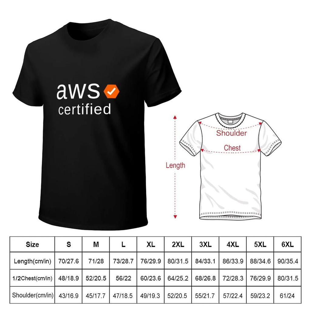 Сертифицированный разработчик AWS Футболка кавайная одежда быстросохнущая рубашка мужские футболки с принтом