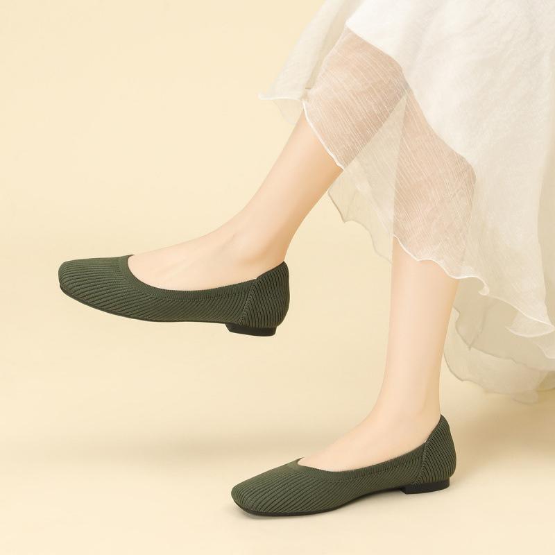 Princess shoes single shoes women's knitted woven shoes 2026 shoes flying knitted egg roll shoes flat large size beanie shoes