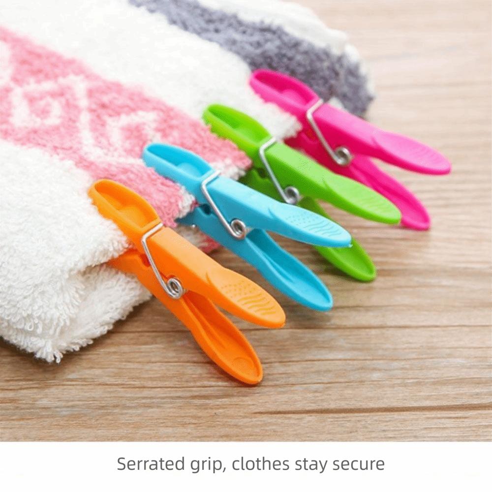 24/48/60Pcs Spring-Loaded Clothespins Mixed-Color Clothes Clips Windproof Clothes Pegs Home Storage