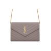 Ysl Монограмма Золотой Логотип Стеганая Текстурная тисненая кожаная Сумка-кошелек на цепочке Сумка через плечо Женские сумки 377828-BOW0J-1202