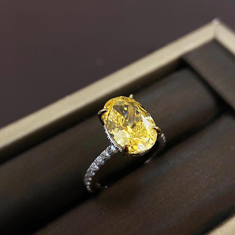 Ювелирные изделия Xiancan 2021 Овальное сияющее кольцо: Серебро 925 пробы с бриллиантом высокой чистоты для женщин.