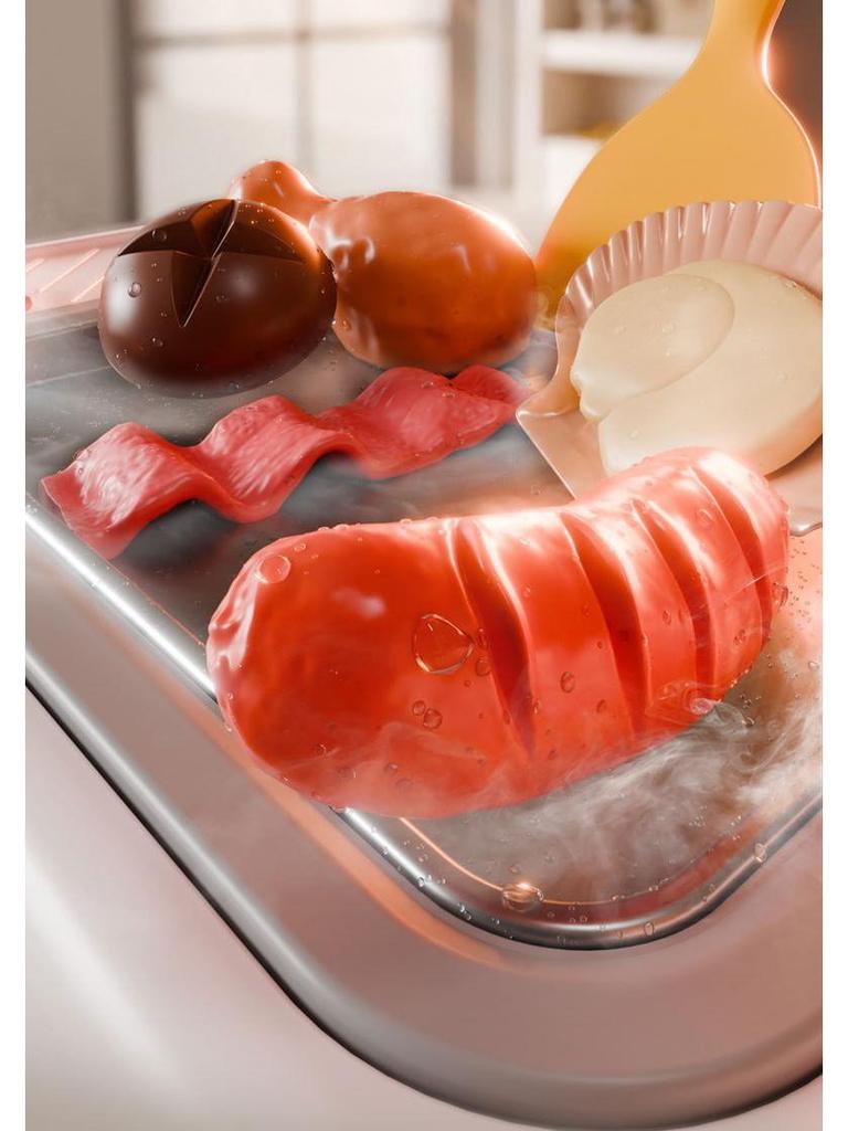 Детский интерактивный мини-кухонный набор со звуком, светом и меняющими цвет игрушками для барбекю и гриля для морепродуктов