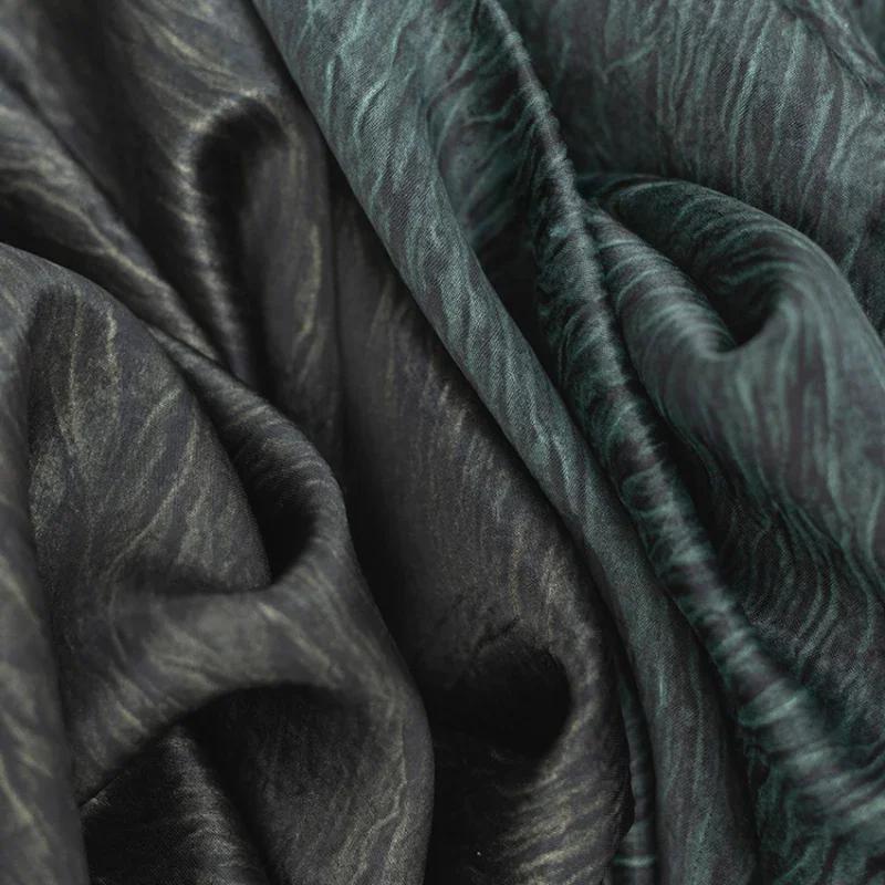 50x145 см ацетатная морщинистая ткань темно-зеленая плиссированная ткань чонсам платье-комбинация дизайнерская одежда своими руками шитье оптовая продажа тканей