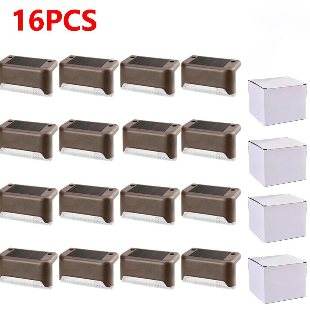 4-32pack Warm White Solar LED Step Lights Waterproof Outdoor Garden Path Stair Balcony Night Light Patio Fence Light Decoration