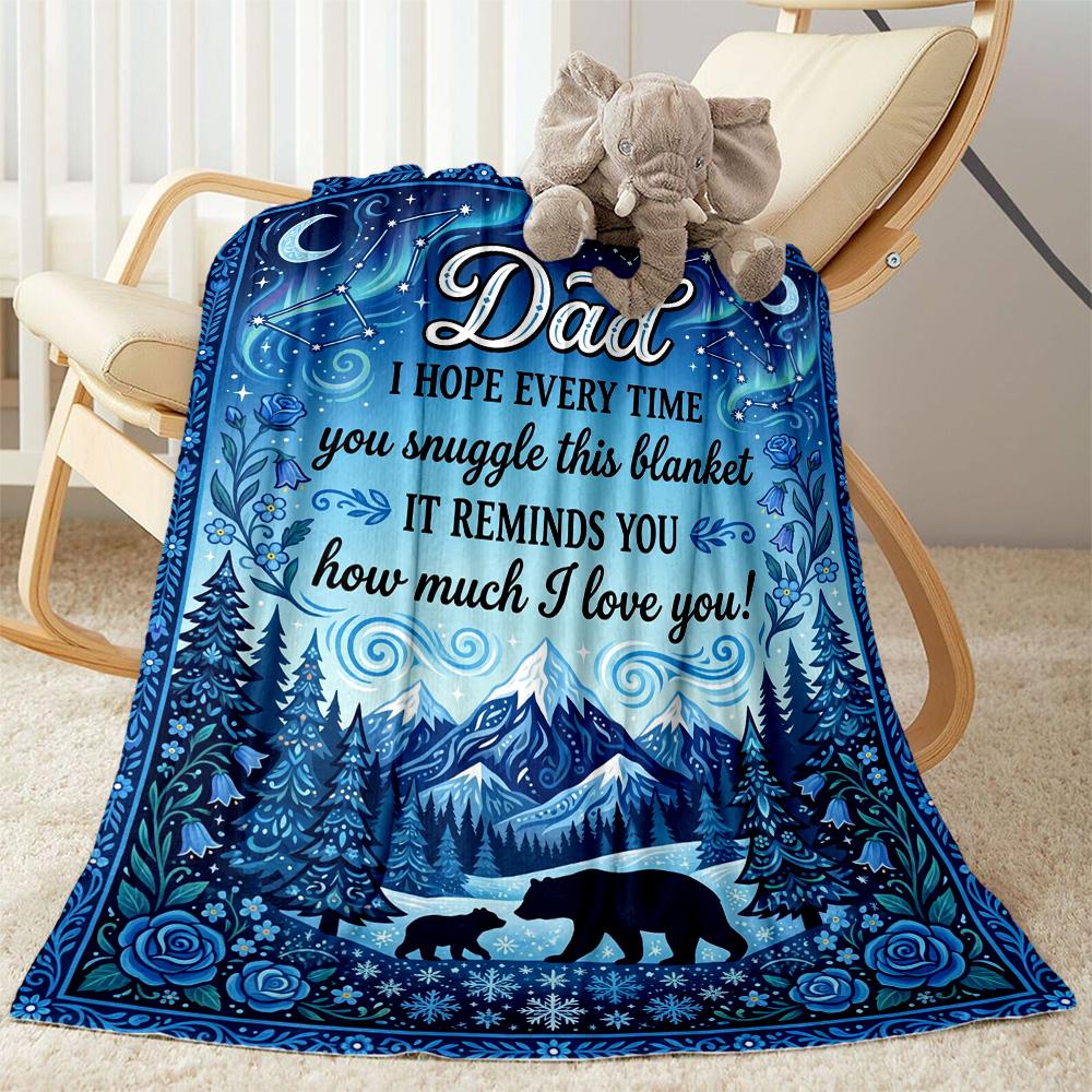 Love You Dad Blanket Flannel Blanket-Soft and Suitable for Sofas,Beds,Offices,Travel,All Seasons,Great Gift for Holidays and Birthdays.