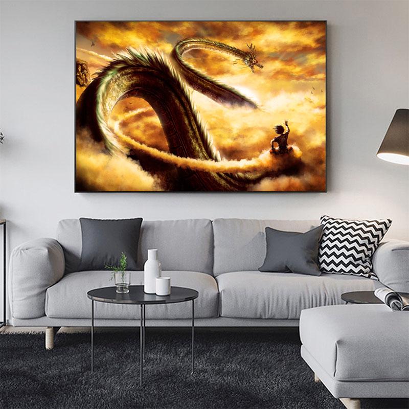 Japanese Anime Poster Dragon Good Morning Shenron Bedroom Dormitory Decoration Poster Wall Aart Living Room Canvas Painting