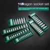1/4 3/8 1/2 Hex Socket Chrome Vanadium Steel Sleeve Spanner New Wrench Head Set  Wrench