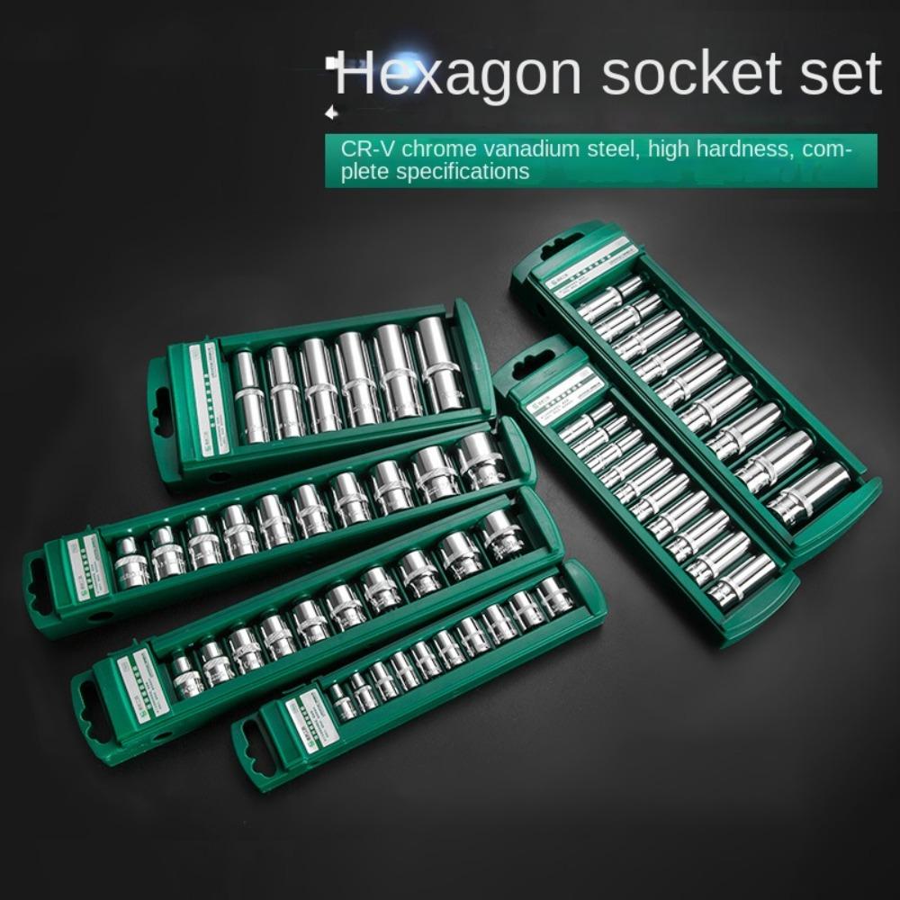 1/4 3/8 1/2 Hex Socket Chrome Vanadium Steel Sleeve Spanner New Wrench Head Set Wrench