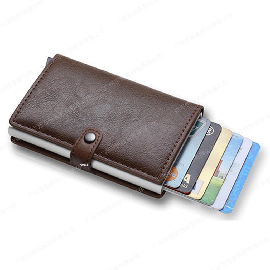 RFID Защита от кражи, Металлический кошелек для нескольких карт из углеродного волокна для мужчин