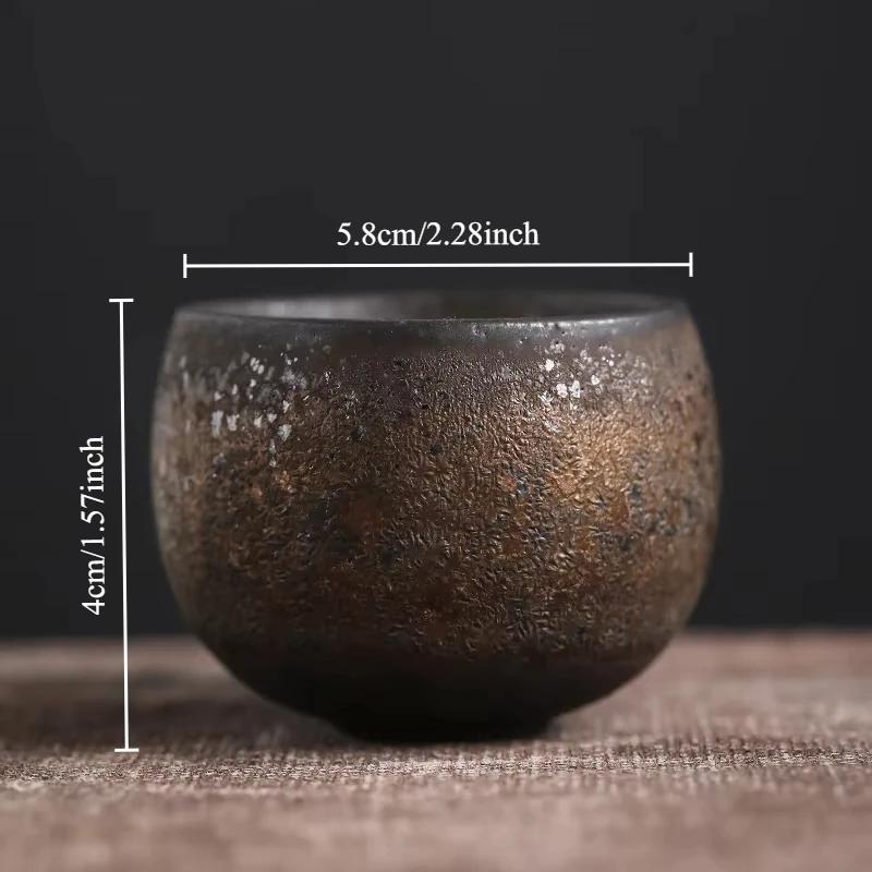 Single Ceramic Kung Fu Tea Cup Single Personality Japanese Household Cup Single Tea Retro Japanese Stone Pottery Kung Fu