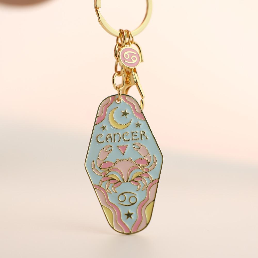 Taurus 12 Constellation Keychain Lion Car Keyring Creative Constellation Metal Pendant Kids Girls