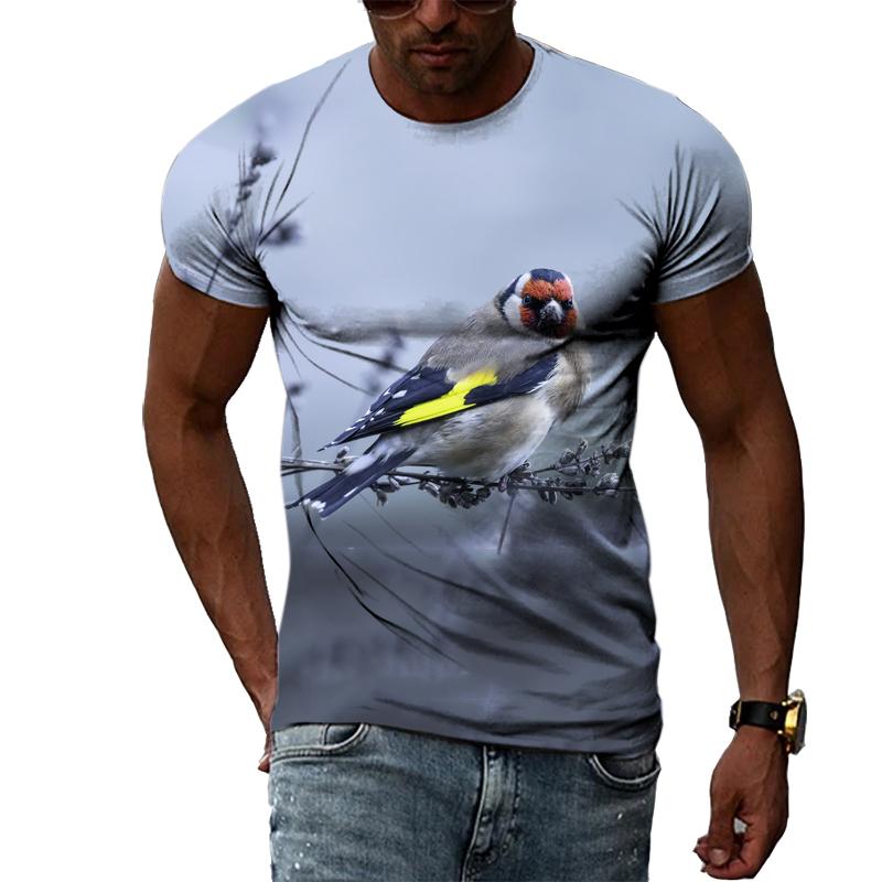 Летняя футболка с рисунком забавных птиц для мужчин, повседневная футболка с 3D принтом и круглым вырезом, футболка в стиле хип-хоп, уличный стиль