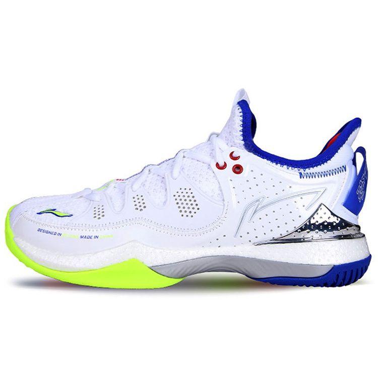Li Ning Zhan Ji 3 Fabric Shock Absorbing Breathable Wear Resistant Non Slip Low Top Badminton Shoes Unisex Shoes White AYAS024-1