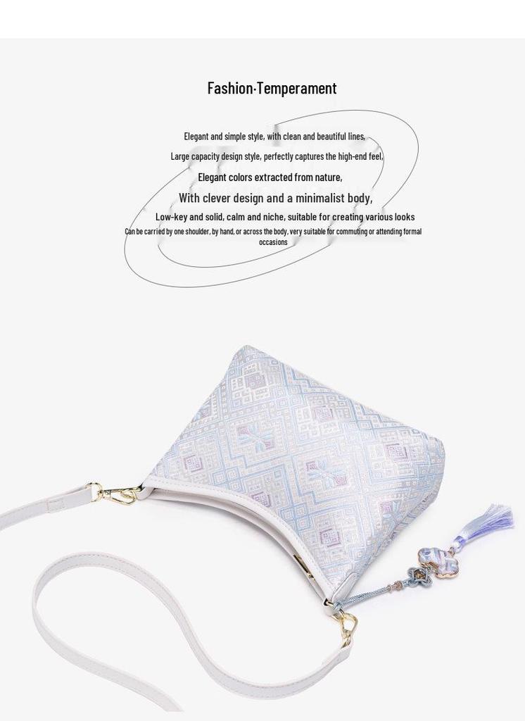 2026 Guangxi Zhuang Brocade Crossbody Bag – New Fashionable Small Square Shoulder Bag for Women, Chinese Style.
