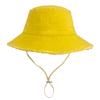 Washed Pure Cotton Fishing Hat Straw Bucket Hat Breathable Summer Beach Vacation Sun Hat