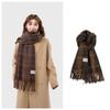 Korean Retro Plaid Scarf: Soft, Warm, College Style Winter Neckwear for Women & Couples