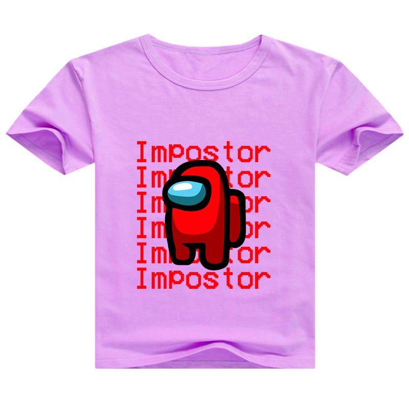 Us Among Impostor Tshirt Children Summer Round Neck Print Casual Short Sleeve
