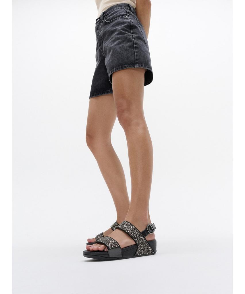 Женские сандалии Fitflop Lulu с ремешком на пятке, многоцветный глиттер - Черный Мульти (Ft64K2S225)
