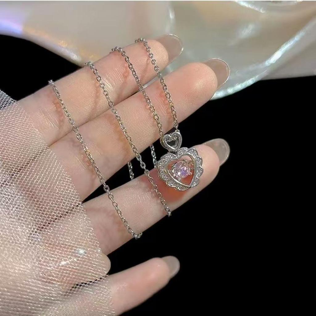 Ожерелье из стерлингового серебра 925 пробы «Сердцебиение», ожерелье «Любящее сердце», женская роскошная цепочка на ключицу «Бьющееся сердце» - Идеальный рождественский подарок.