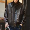 Gelanlu Ретро Мужская Кожаная Мотоциклетная Куртка - Осенне-Зимняя Модная, Свободный Крой, Рабочая Одежда Крутого Парня