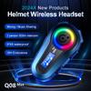 Мотошлем Q08 Max с Bluetooth-интеркомом, летний, с ЖК-дисплеем HD, функциями обмена музыкой, дальностью связи 500 метров, водонепроницаемый