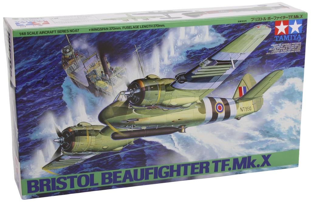 Tamiya 1/48 Masterpiece Series No. 67 Royal Air Force Bristol Beaufighter TF.Mk.X Plastic Model Kit 61067