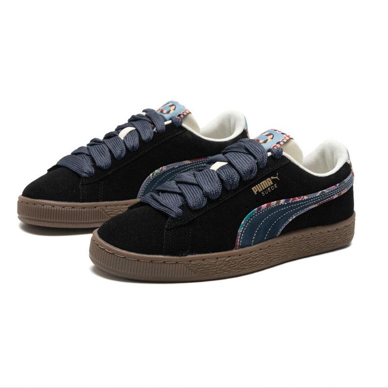 Puma Замшевые повседневные низкие кеды Унисекс кеды Черные 399021-01