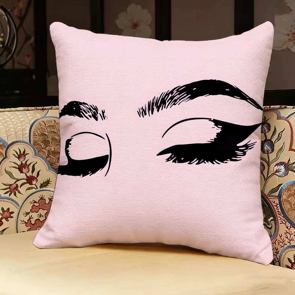 Ins Style Eyelash Peach Skin Pillow Case Pillowcase Doublesided Printed Sofa Cushion Bedroom Headboard Pillow