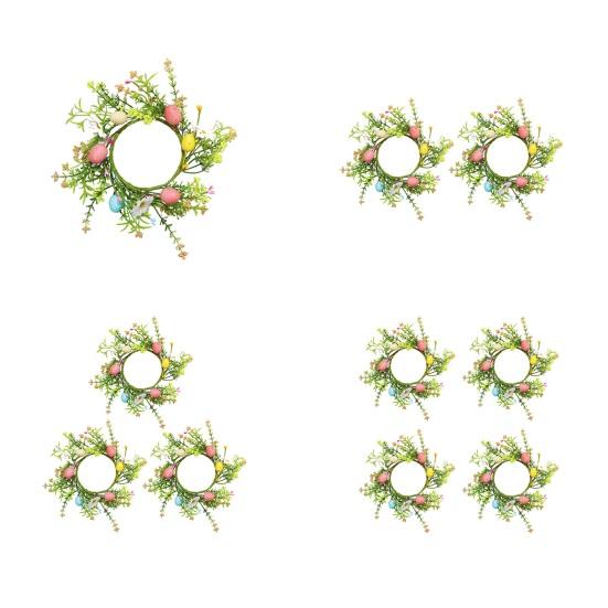 Yousheng 1/2/3/4 шт. пасхальные яйца свечи кольца держатели венки реалистичные яркие цвета искусственные фермерские яйца свечи мини венки