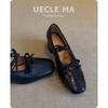 Sheepskin~ Genuine Leather French Single Shoes Women's Thick Heels Are Not Tired of High Heels, Ballet Shoes Retro Bow Mary Jane Shoes