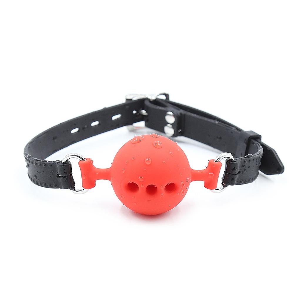 SM gag sex ball with hole soft rubber gag large, medium and small full silicone gag export source sex gag