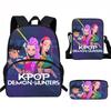 Kids School Backpack Set With Printed Cartoon Design Elementary Students Lightweight Spine-Protective Durable Oxford Fabric