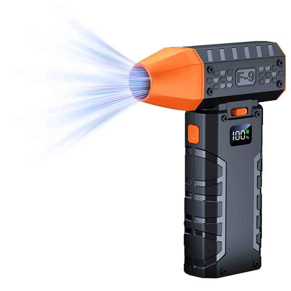 Mini Turbo Jet Fan 160000 RPM Digital Display Turbo Fan USB Rechargeable Brushless Motor Hair Dryer Powerful Blower With High Speed Duct Fan