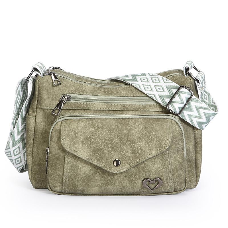 Винтажная мягкая кожаная сумка женская большая вместительная многосекционная сумка для мам через плечо