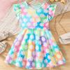 1-8 Years Old Girls Floral Print Dress With Flutter Sleeve