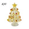 Christmas Gift for Friends Glazed Glass Tree Figurine, Handcrafted Ornament Small Seasonal Home Accents Holiday Display, Colorful Modern Table