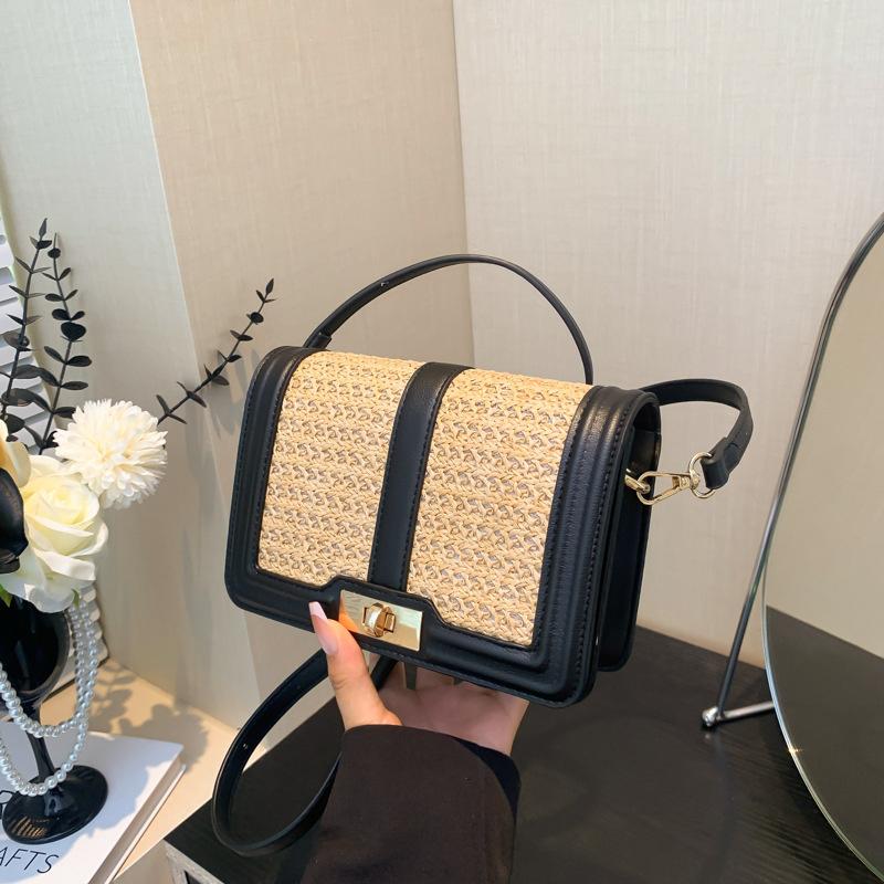 Квадратные летние соломенные плетеные сумки-клатчи для женщин, сумки через плечо, повседневные пляжные сумки-мессенджеры из ротанга для путешествий