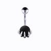 Multi-Color Turquoise Belly Button Ring with Skull and Ball Design