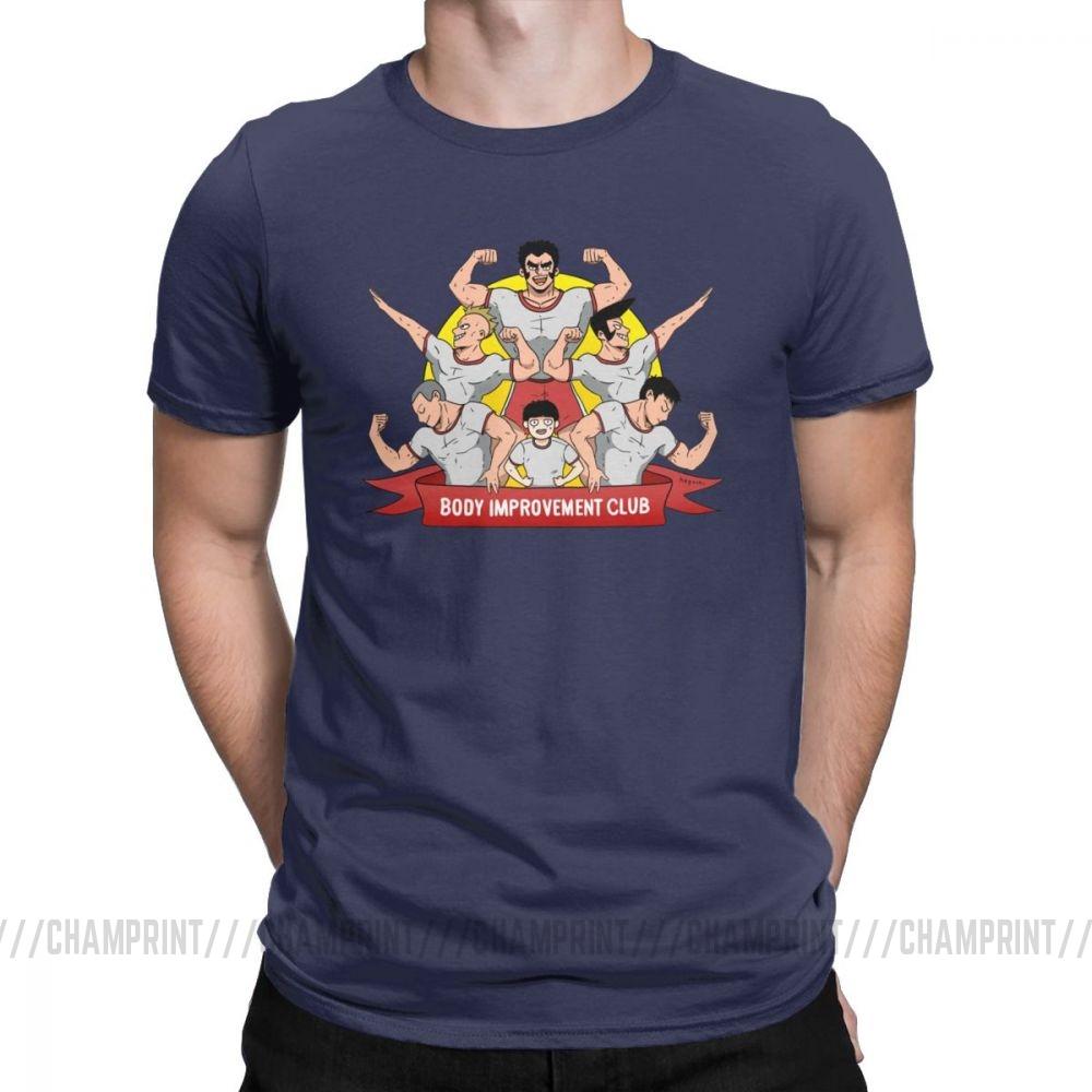 Men S T Shirt Mob Psycho 100 Body Improvement Club Humor 100 Cotton Tees Short Sleeve