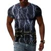 Summer New 3D Cool Lightning Men T-shirts Fashion Printed Natural Landscape Graphic T Shirt Personality Hip Hop Harajuku Tee Top