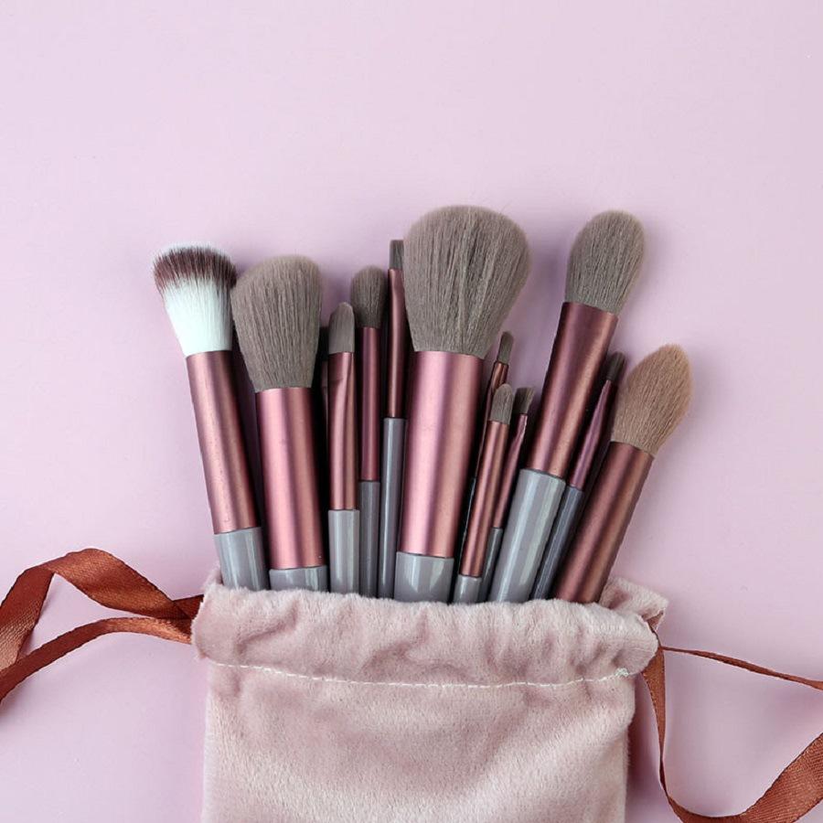 New 13-piece Makeup Brush Set, Portable Soft-bristled Blush and Eye Shadow Brush, Complete Set of Beauty Tools