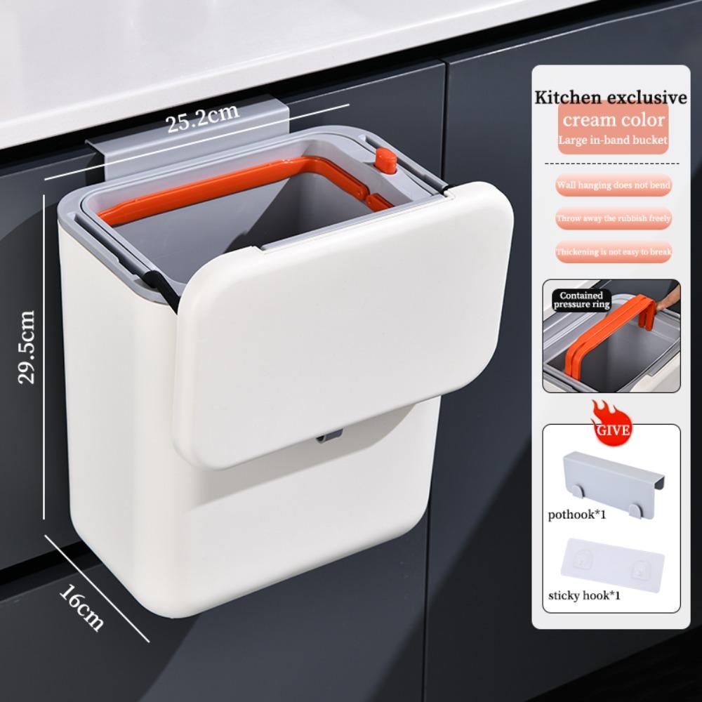 Wall Mounted Garbage Recycling Bin Dual Inner Flip Type Storage Bin Kitchen Bathroom