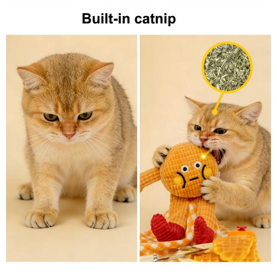 Игрушка для кошек с шуршащим звуком, кошачья мята, жевательная игрушка для кошек, интерактивная плюшевая вафля, игрушка для teething котят, для домашних кошек, развлечение для кусания