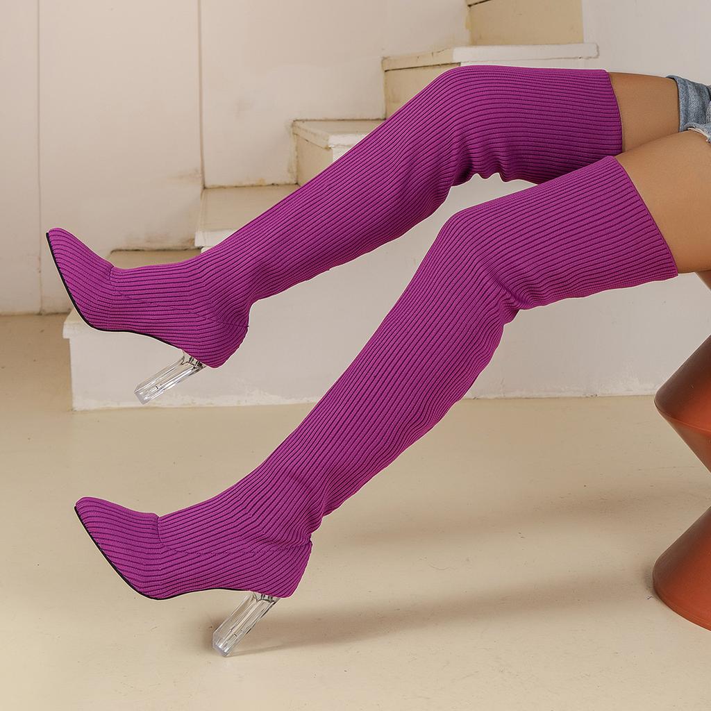 Fashion Women High Boots Party Sexy High Heels Women Shoes High Quality Stretch Socks Boots Autumn Winter Over-the-knee Boots Women