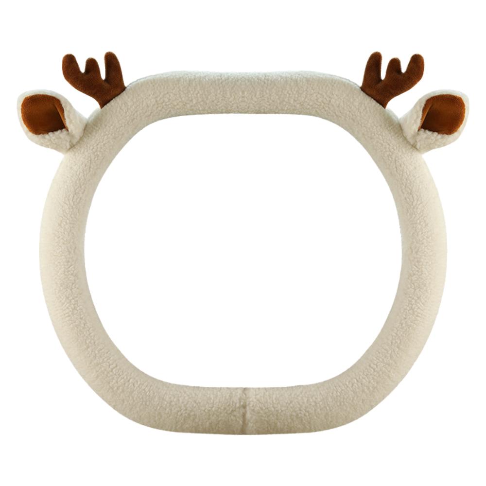 Warm Car Steering Wheel Cover Anti-Slip Reindeer Antler Steering Wheel Cover Four Seasons