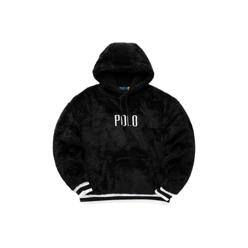 Polo Ralph Lauren Fw232 Полосатый принт с капюшоном и длинным рукавом приталенный мужской свитшот черный 710920251-002