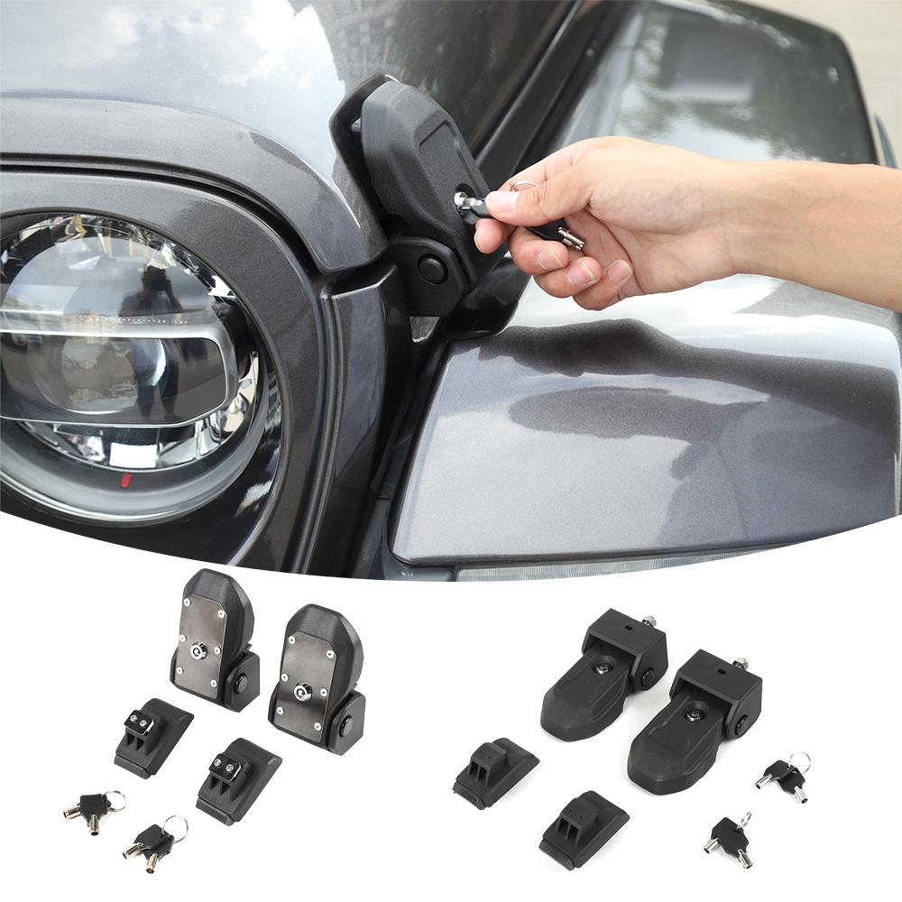 Car Hood Latches with Lock Hood Catch Kit for Jeep Wrangler JL & Gladiator JT 2018 Up Exterior Accessories