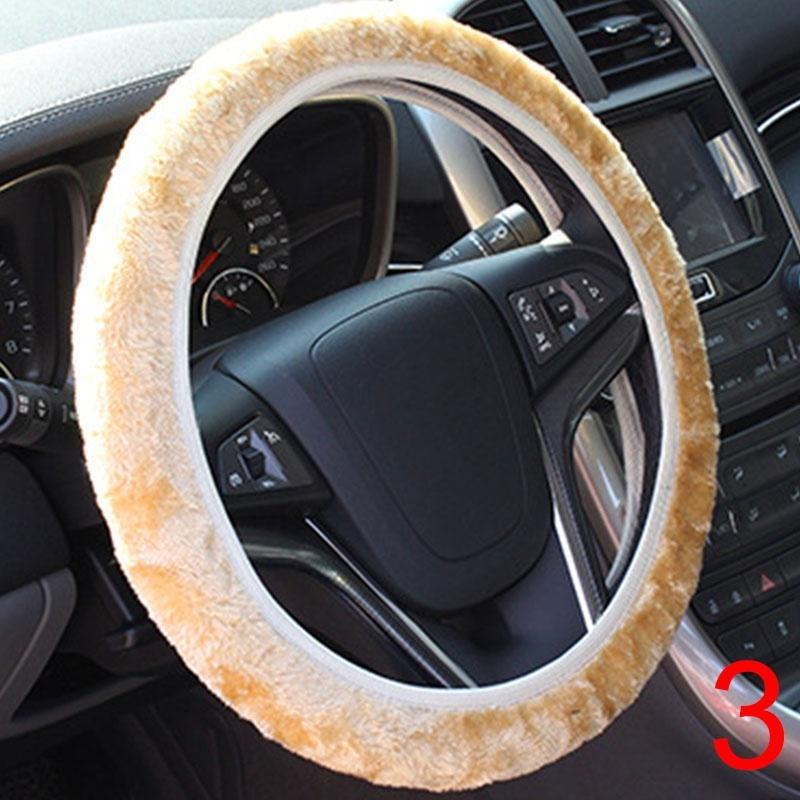 Зимний плюшевый чехол на руль, автомобильный аксессуар, ручки, авто, одноцветный чехол